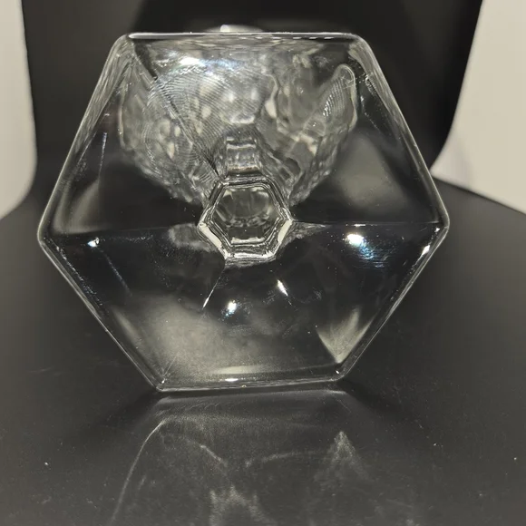 8 Fostoria American Water Tea Glasses Goblets Hexagon Footed Pedestal Crystal - Picture 7 of 9